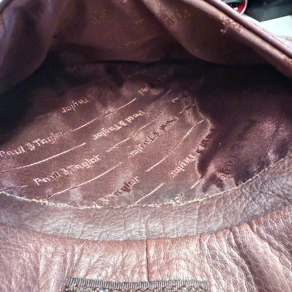 Paul & Taylor Brown Leather Kidney Shaped Backpack - Picture 5 of 5